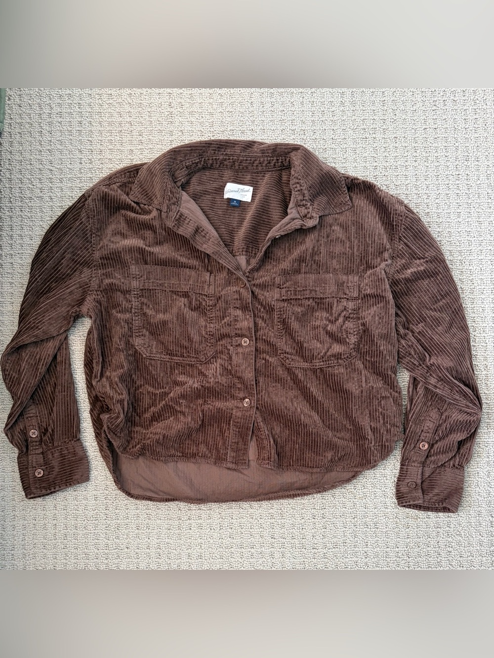 Universal Thread Brown Corduroy Button-Down Shirt
